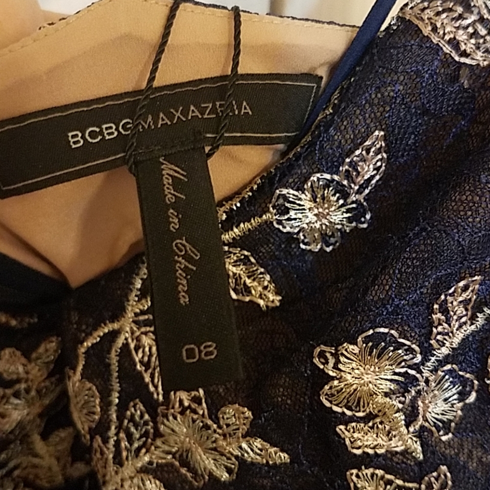 NEW BCBGMAXAZRIA TIERED EMBROIDERED MAXI PROM DRESS - Picture 10 of 13